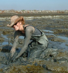 Lisa Schile in a marsh in San Francisco. (Courtesy of Lisa Schile.)