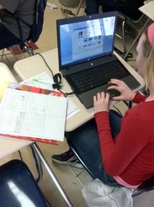 Student researching and creating their own science-related comic 