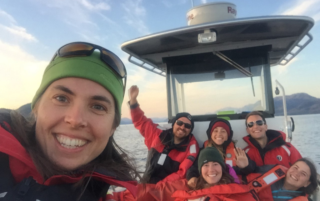 Hakai scientists selfie on boat