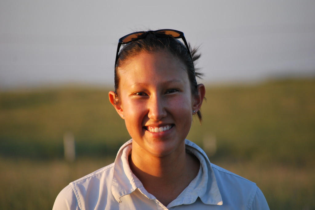 Close-up of Kim La Pierre in prairie